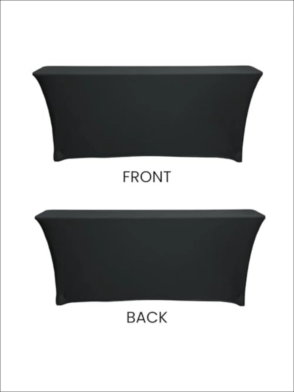 Spandex 6 Ft x 18 Inches Rectangular Training Tablecloth - Black